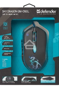 Мышь проводная Defender Sky Dragon GM-090L черный, 3200 dpi, USB, кнопки - 6