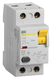 Выключатель дифференциальный  УЗО Iek MDV10-2-050-030 ВД1-63 2Р 50А 30мА ИЭК