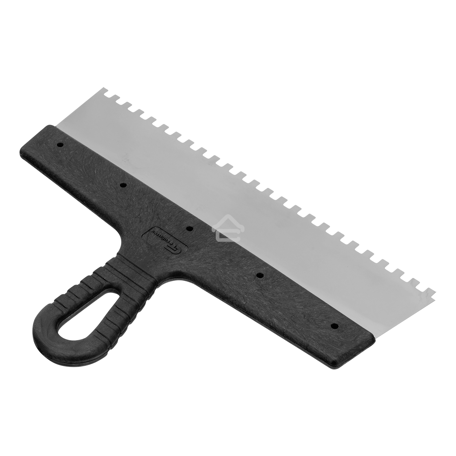 Шпатель из нержавеющей стали Сибртех 300 мм, зуб 6х6 мм, пластмассовая рукоятка