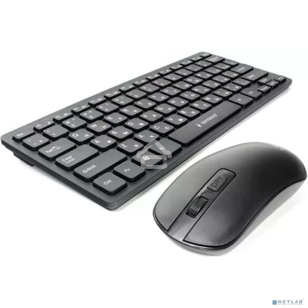 Комплект клавиатура+мышь беспроводные Gembird KBS-9100, 2.4ГГц, чёрн, 84кл, 1600 DPI, бат. в компл.