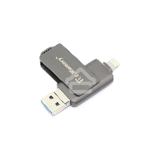 Флешка USB Dr. Memory 051, 4Gb, USB 3.0/USB Type-C, R/W 70/40, серый