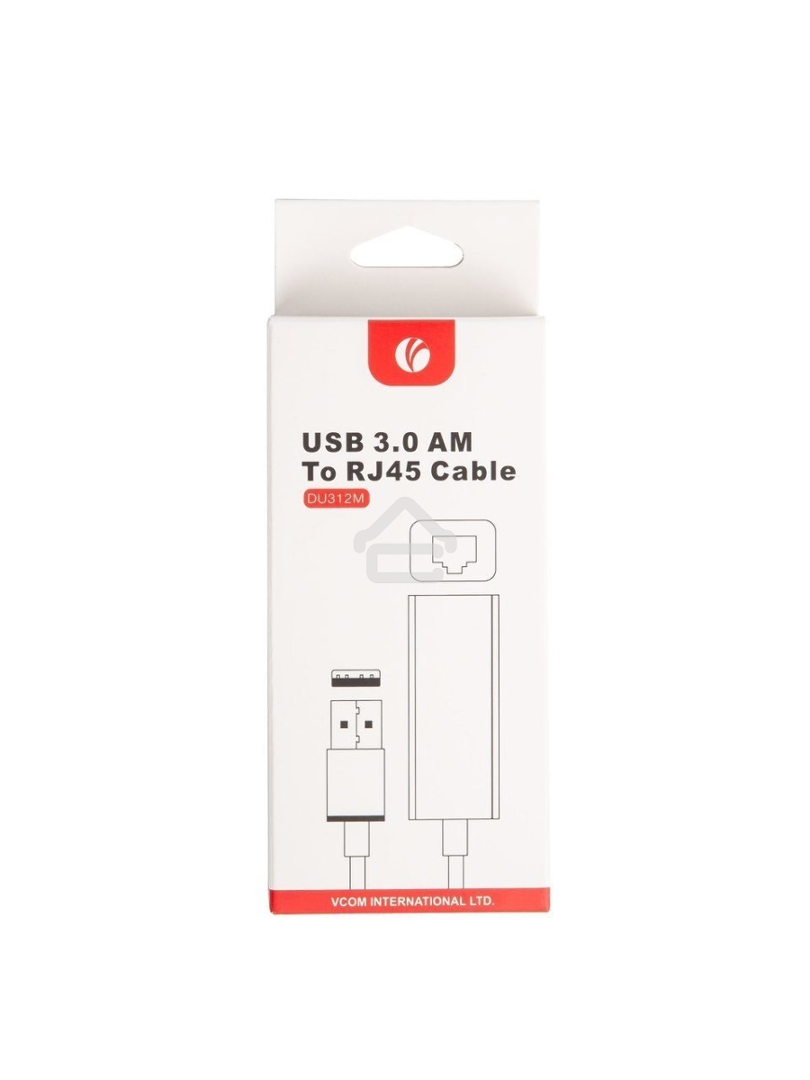 Кабель-переходник USB 3.0 (Am) --> LAN RJ-45 Ethernet 1000 Mbps, Aluminum Shell, VCOM <DU312M>