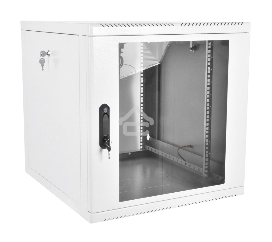 Шкаф настенный ЦМО ШРН-М-9.650 9U 600x650мм пер.дв.стекл съемные бок.пан. 50кг серый