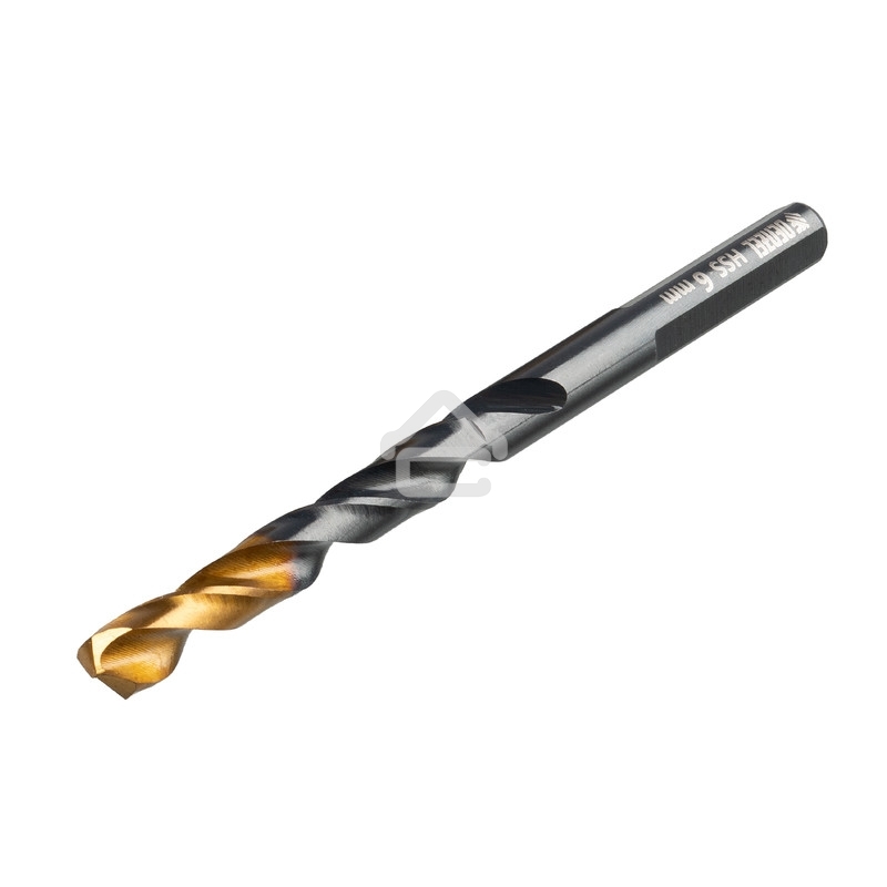 Сверло по металлу Denzel 6 мм, HSS-Tin, Golden Tip, 10 шт.