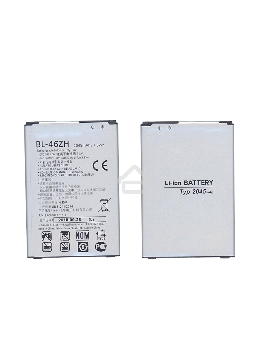 Аккумуляторная батарея BL-46ZH для LG AS330, AS375 2045mAh 3,8V