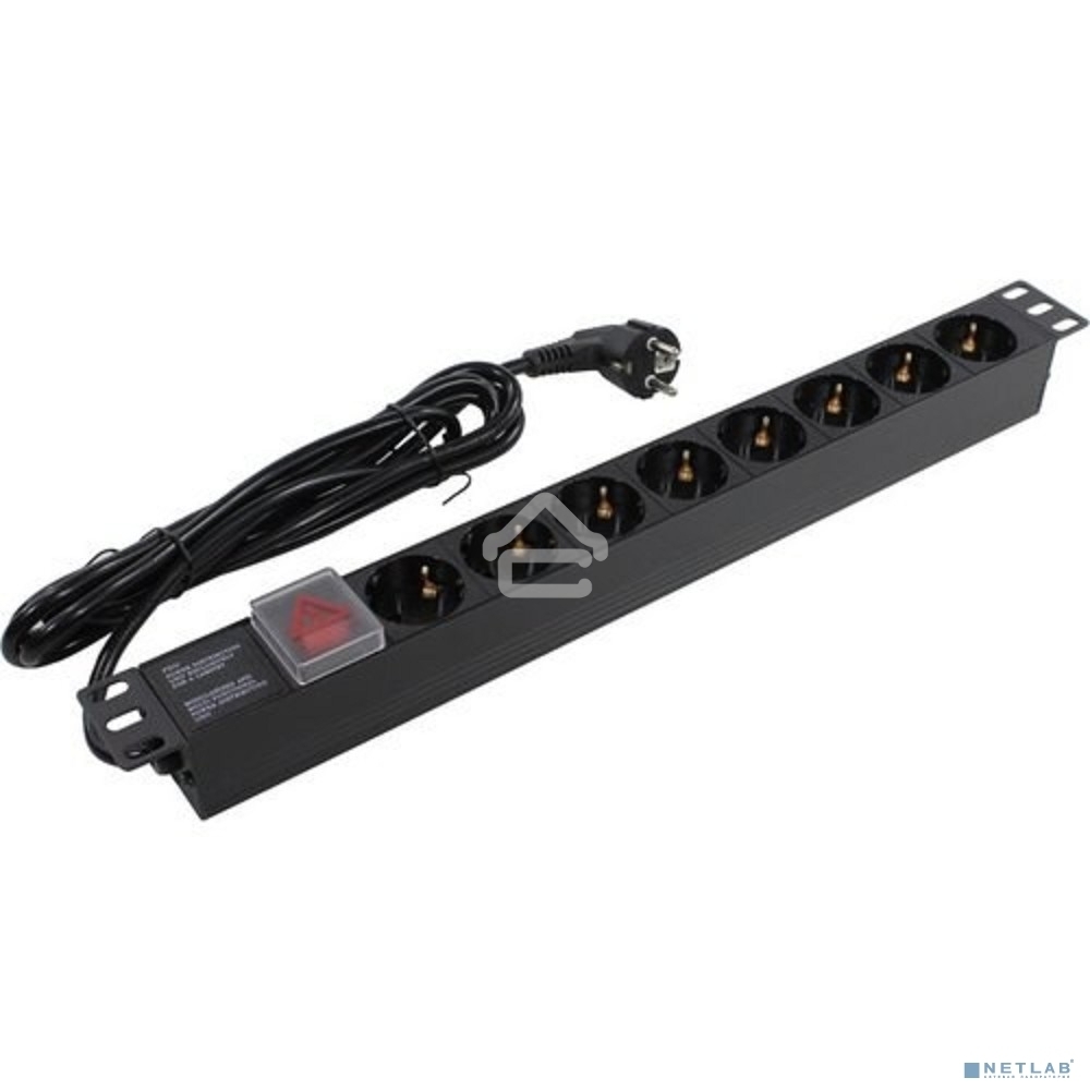 Блок розеток горизонтальный ExeGate ServerPro PDU-19H805 Al-8S-EU3-SW, 19