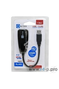 Адаптеры USB Ethernet 5bites Кабель-адаптер 5bites UA3-45-01BK USB3.0 -> RJ45 10/100/1000 Мбит/с, 10см