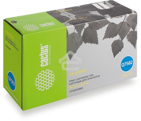 Картридж лазерный Cactus CS-Q7582A желтый (6000 стр.) для HP Color LaserJet CP3505/3800