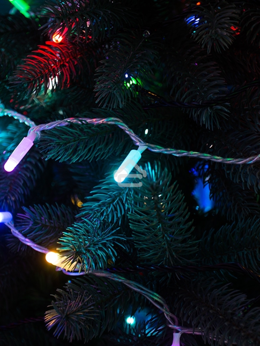 Гирлянда Нить 10м, 100 LED, цвет: RGB. свечение с динамикой  (при использовании контроллера), 230 В