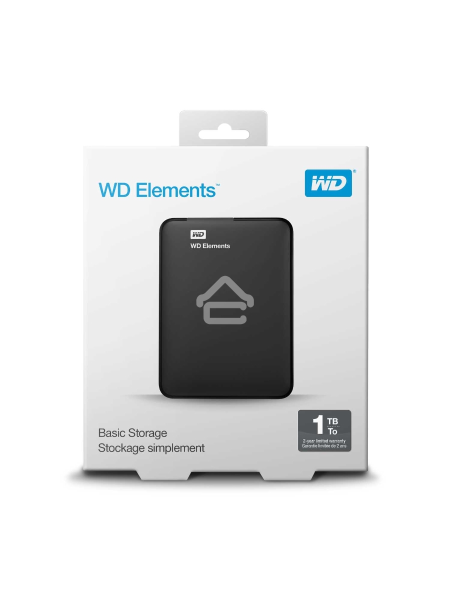 Внешний жесткий диск HDD WD 1Tb Original USB 3.0 WDBUZG0010BBK-WESN Elements Portable 2.5
