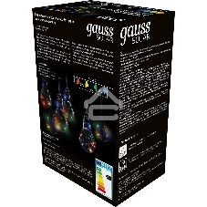 Гирлянда садовая на солнечной батарее Gauss 10 LED ламп Большие Шары, мультицвет Solar, 1/12
