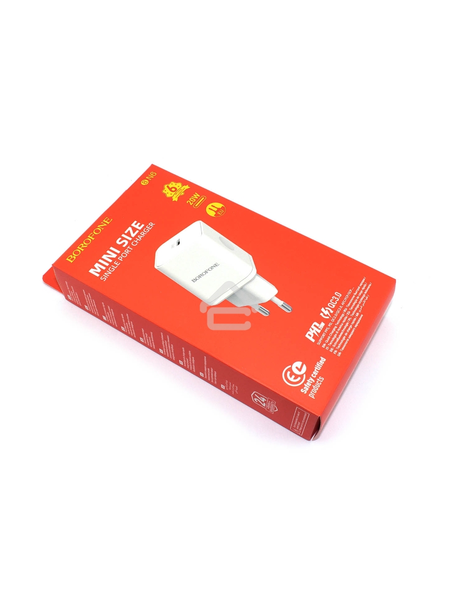 Блок питания (сетевой адаптер) BOROFONE BN6 Field 1xUSB-C PD20W 3A, белый