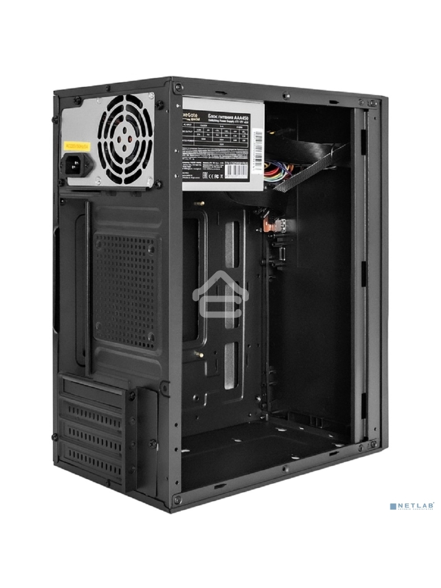 Компьютерный корпус Minitower ExeGate BAA-308-AAA350 (mATX, БП AAA350 с вент. 8см, 2*USB, HD Audio, черный)