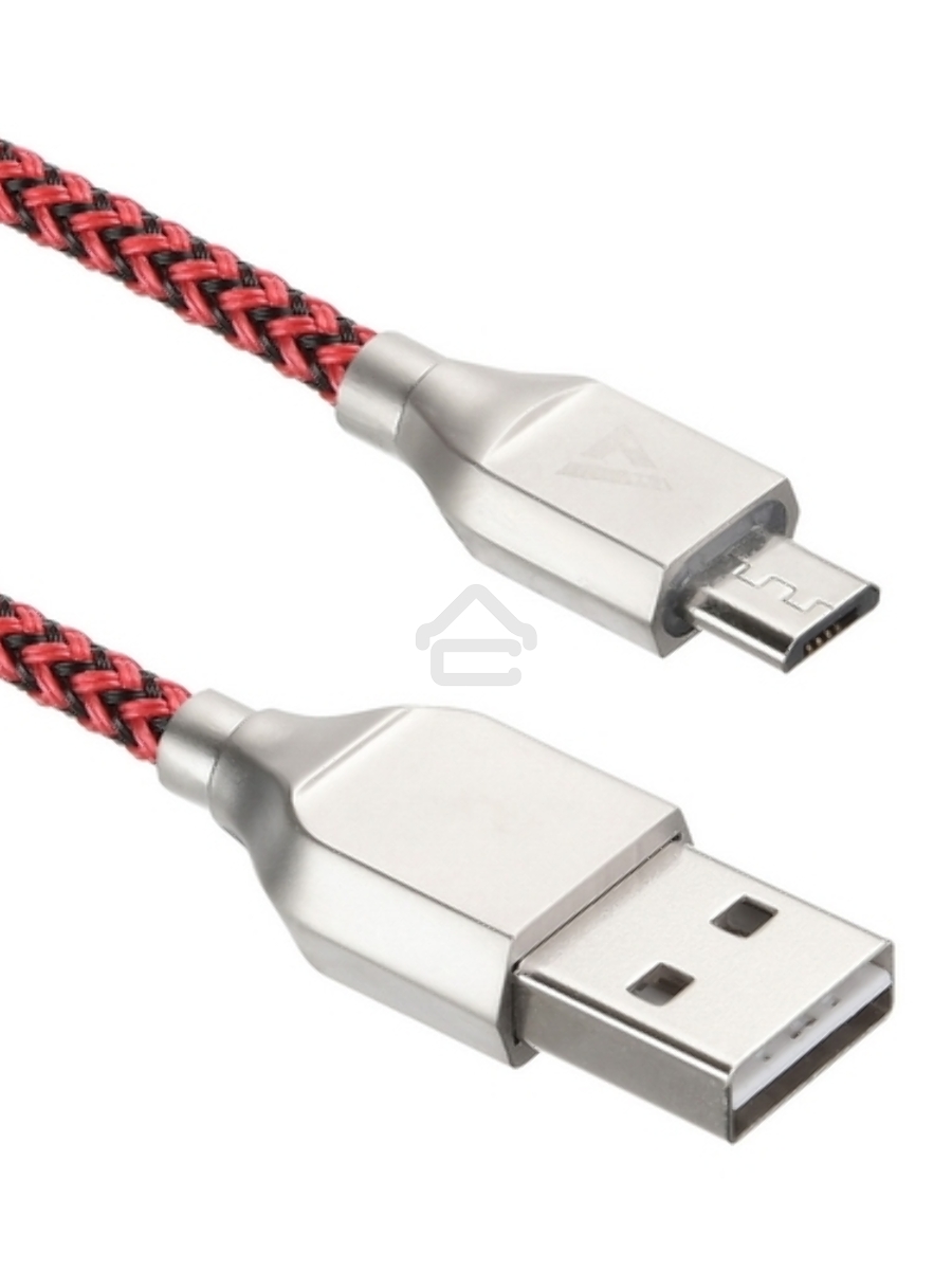 Кабель USB ACD-Titan MicroUSB ~ USB-A Нейлон, 1м, красно-черный (ACD-U927-M1R)
