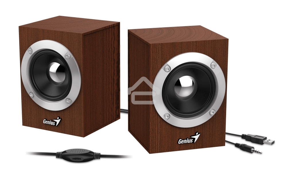 Колонки GENIUS SP-HF280 wooden USB Проводной пульт регулировки громкости для легкого управления