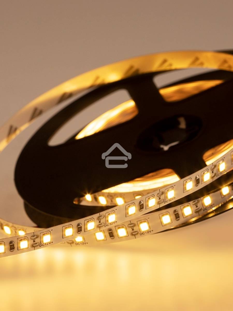 Лента LED 12 В, 8 мм, IP23, SMD 2835, 120 LED/m, 12 V, цвет свечения теплый белый (3000 K)