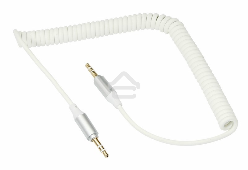 Аудиокабель AUX Rexant 3.5 мм шнур спираль 1 м белый