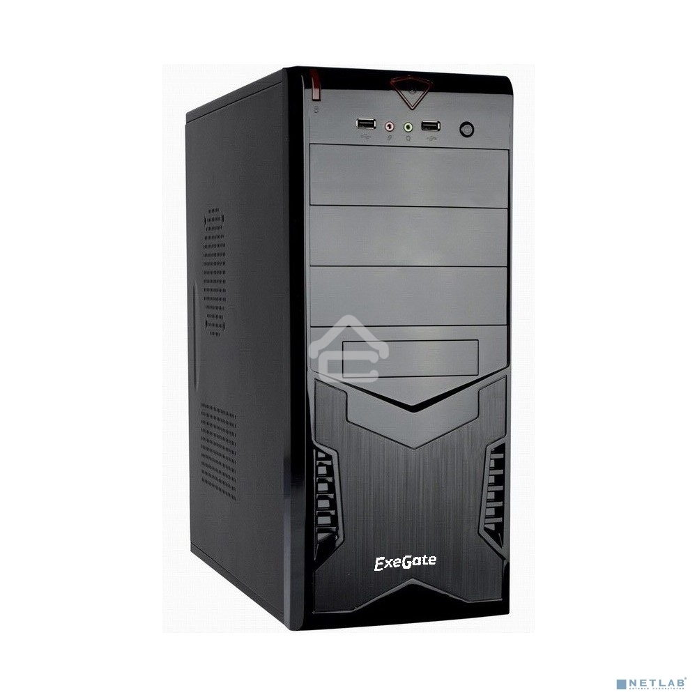 Компьютерный корпус Miditower Exegate CP-601 Black, ATX, <CP500W, 80mm>, 2*USB, Audio