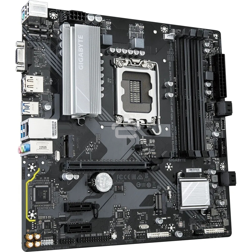 Материнская плата Gigabyte B760M D3HP DDR5, LGA 1700, Intel B760, 4xDDR5, 4xSATA, 2xM.2, 1xPCIe 4.0 x16, 1xPCIe x1, 1xHDMI, 1xVGA, 1xDP, 1x 1Gb LAN, 3xUSB-A 3.2 Gen 1, 2xUSB-A 2.0, 3x3.5 мм, 7.1, mATX