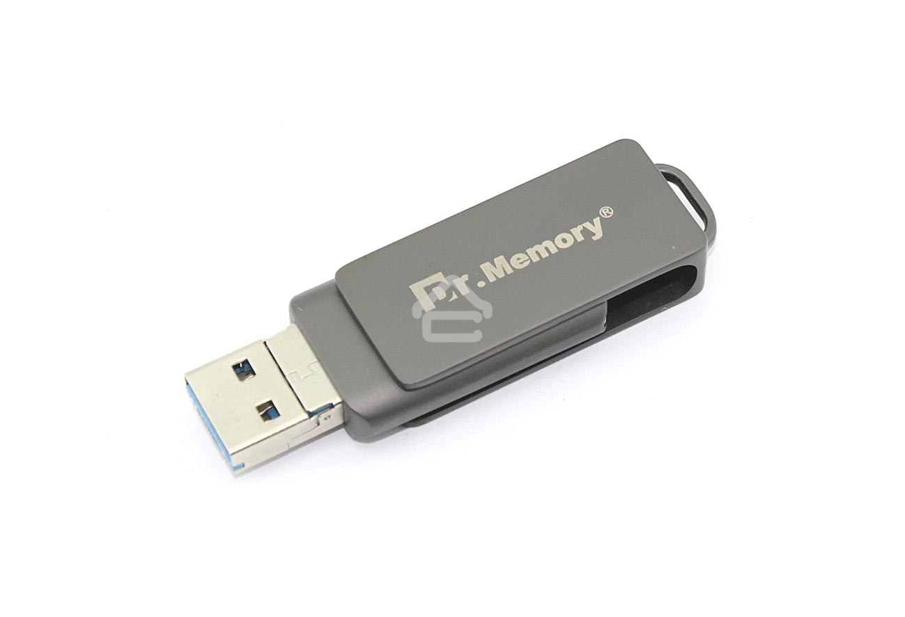 Флешка USB Dr. Memory 051, 8Gb, USB 3.0/USB Type-C, R/W 120/70, серый