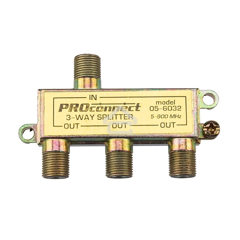 Делитель ТВ х 3 под F разъем 5-900 МГц PROCONNECT