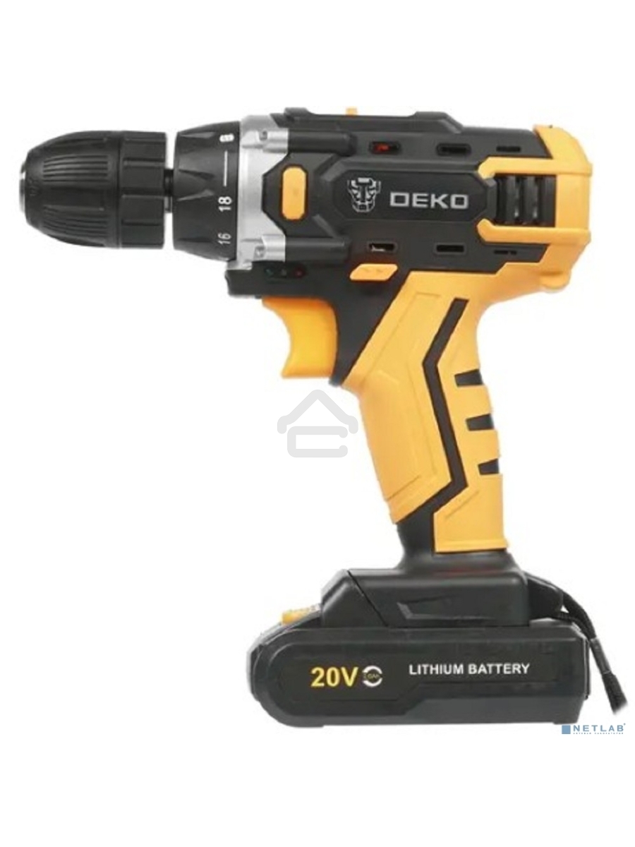 Дрель-шуруповерт Deko DKCD20FU-Li 063-4093, Аккумуляторная, 20 В, Кейс