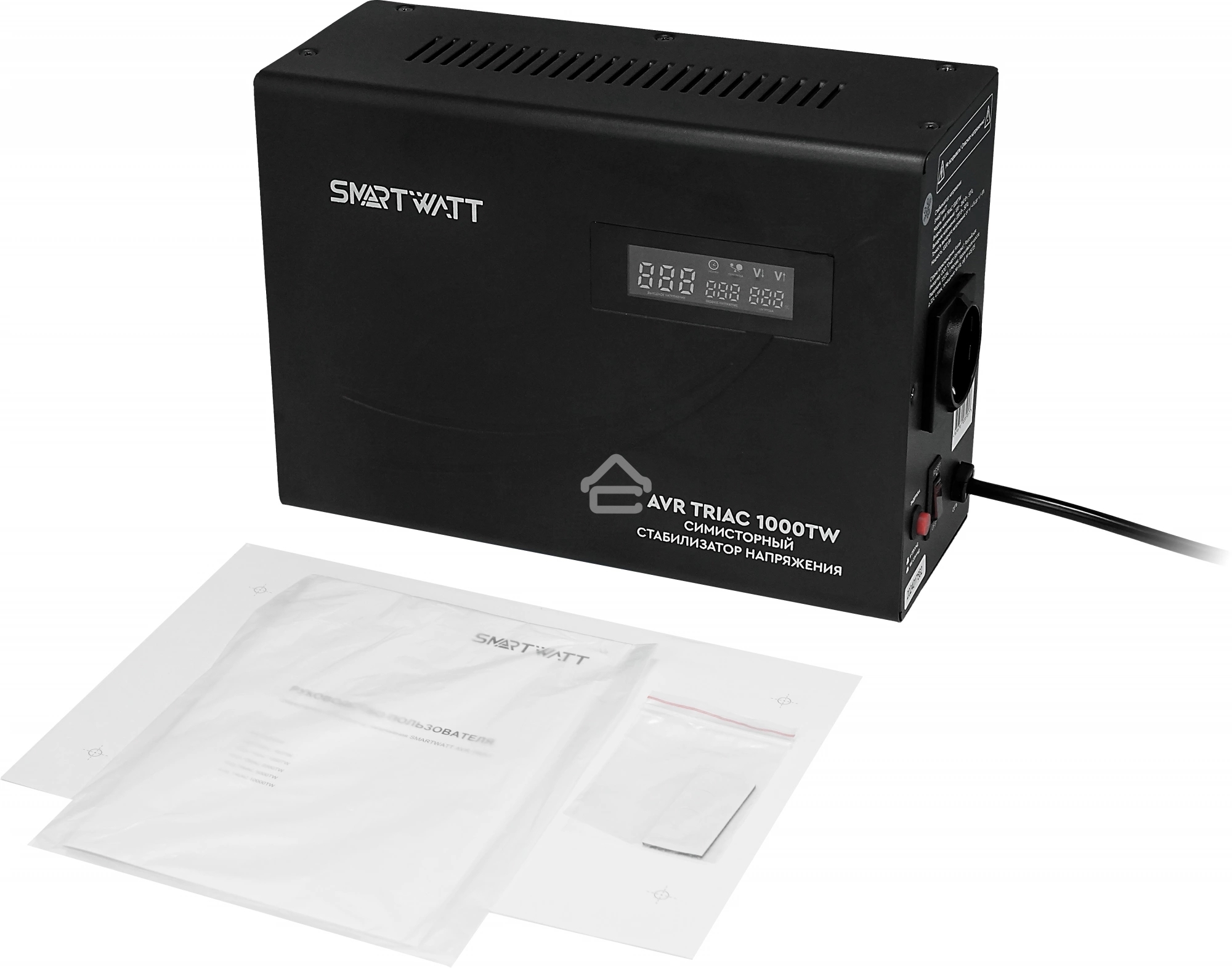 Стабилизатор напряжения Smartwatt AVR Triac 1000TW 1000ВА черный