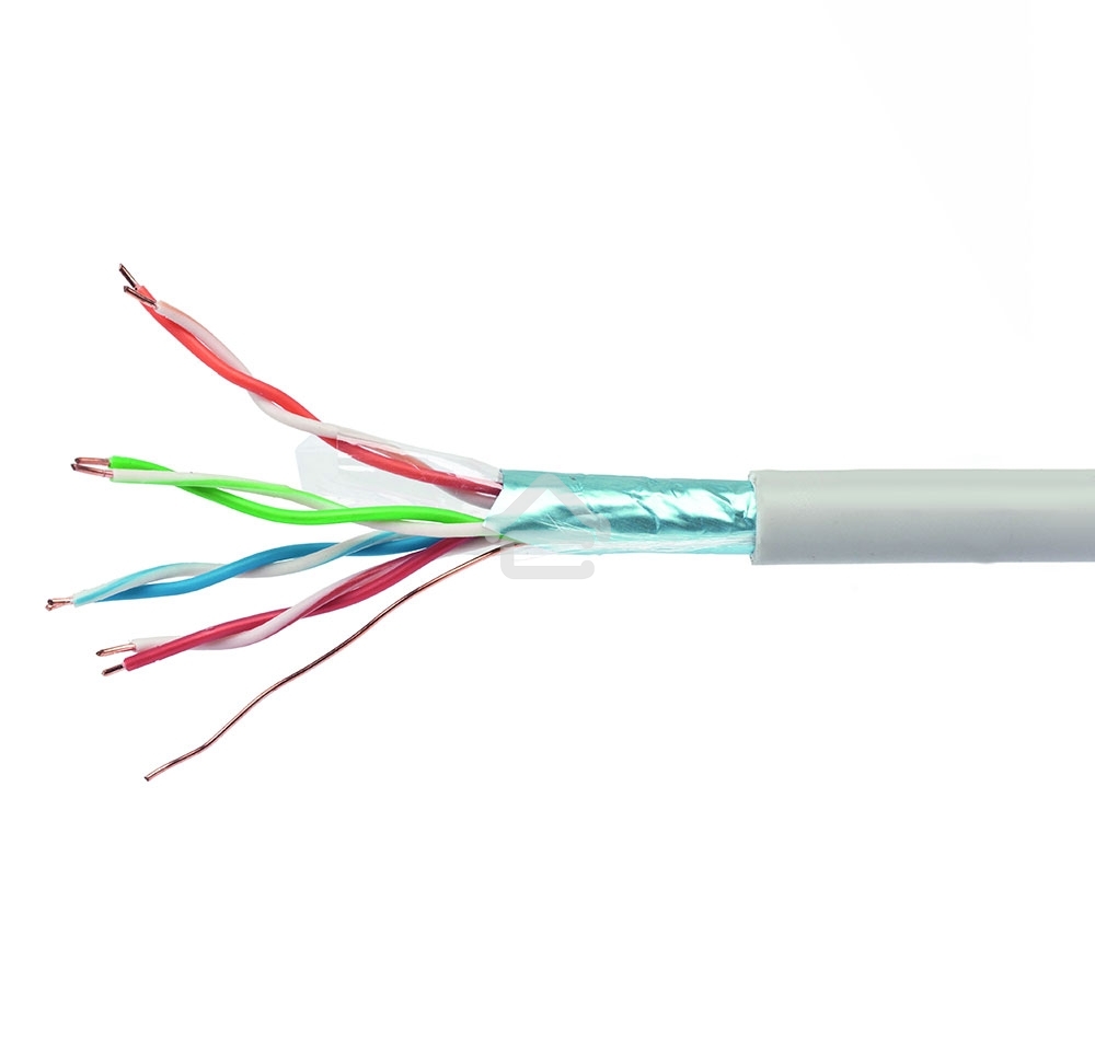 Кабель Cablexpert FPC-5004E-SOL/100, FTP indoor 4x2x0.48, CCA, кат.5е, однож., 100м, box, серый