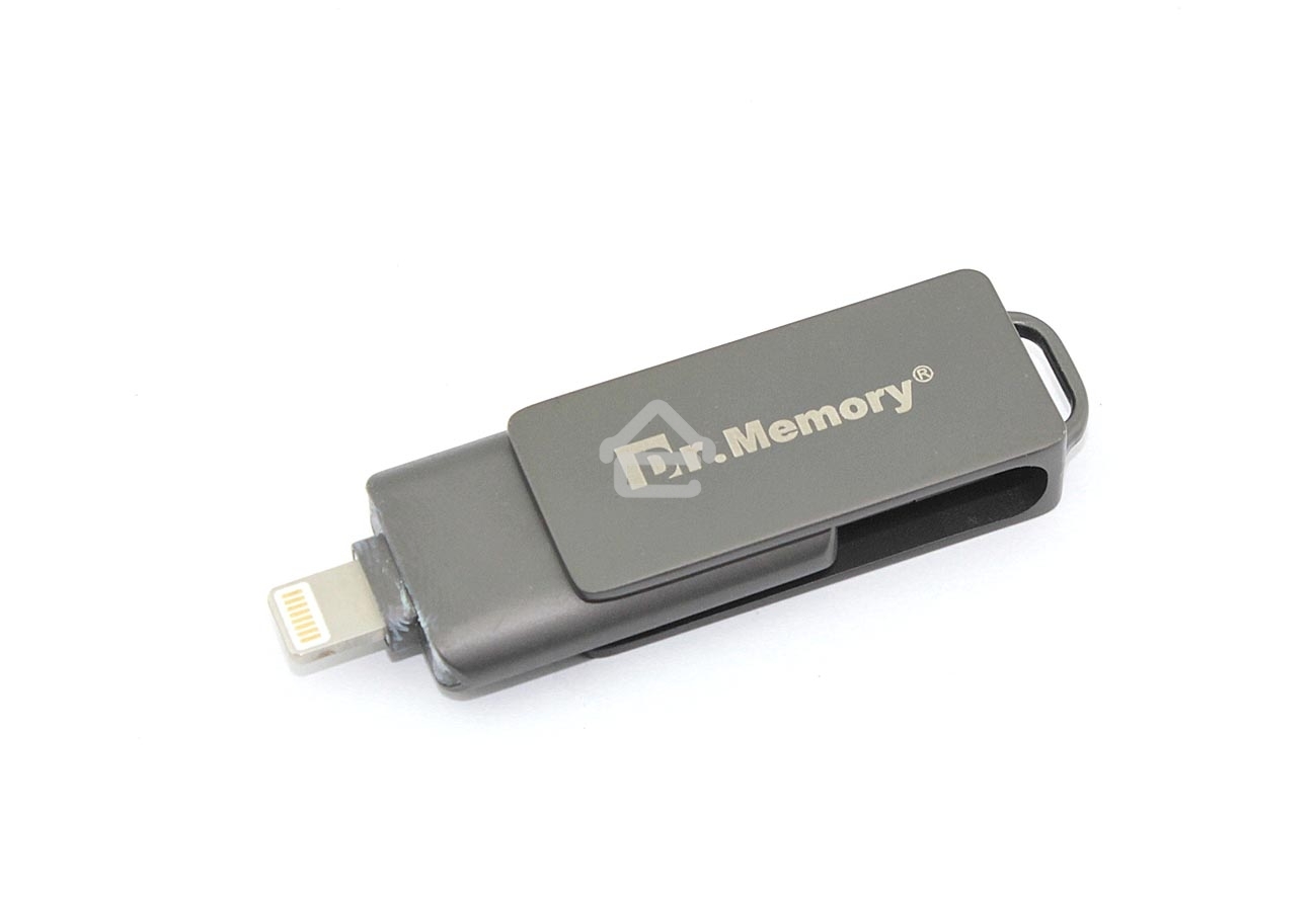 Флешка USB Dr. Memory 051, 8Gb, USB 3.0/USB Type-C, R/W 120/70, серый