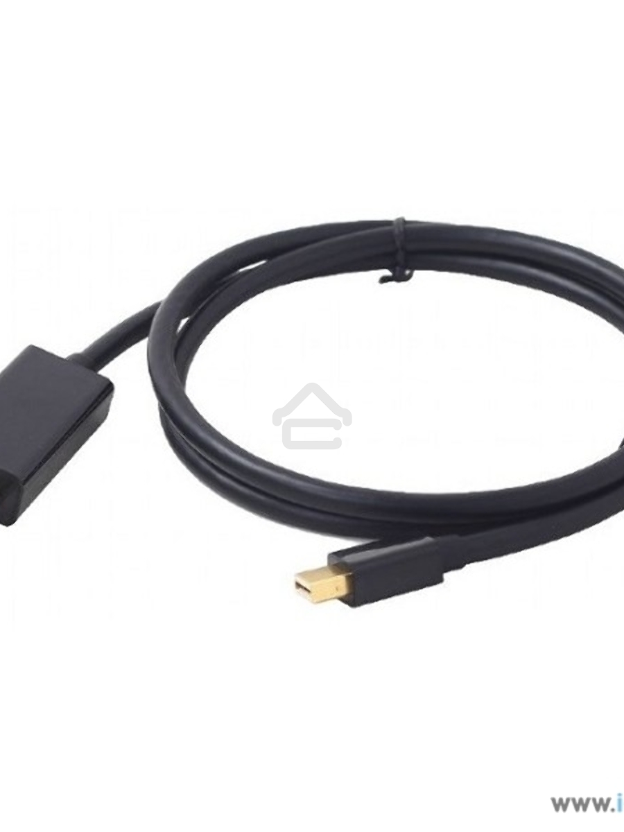 Кабель Cablexpert mDP-HDMI, 20M/19M, 1.8м, черный, позол.разъемы, пакет (CC-mDP-HDMI-6)