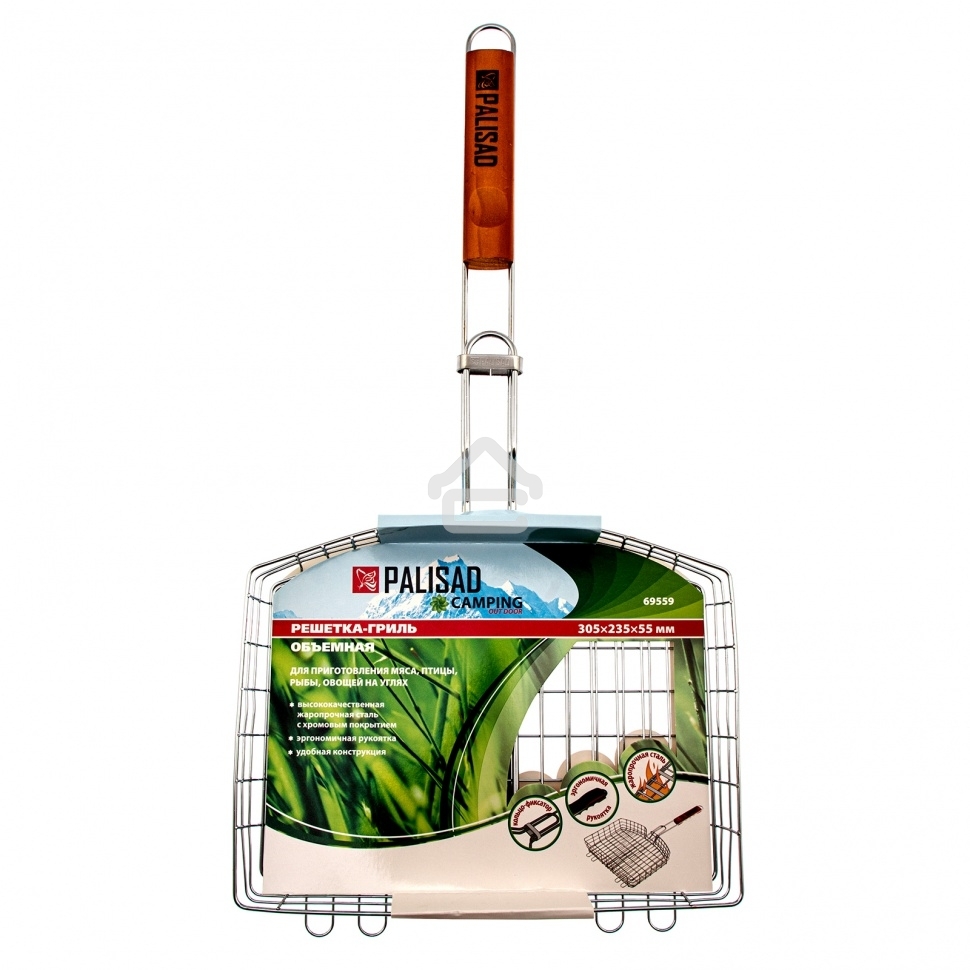 Решетка гриль 305х235х55мм объемная хромир. Camping Palisad