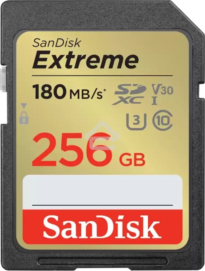 Флеш карта SD 256Gb SanDisk SDXC Class 10 V30 UHS-I U3 Extreme, 180MB/s
