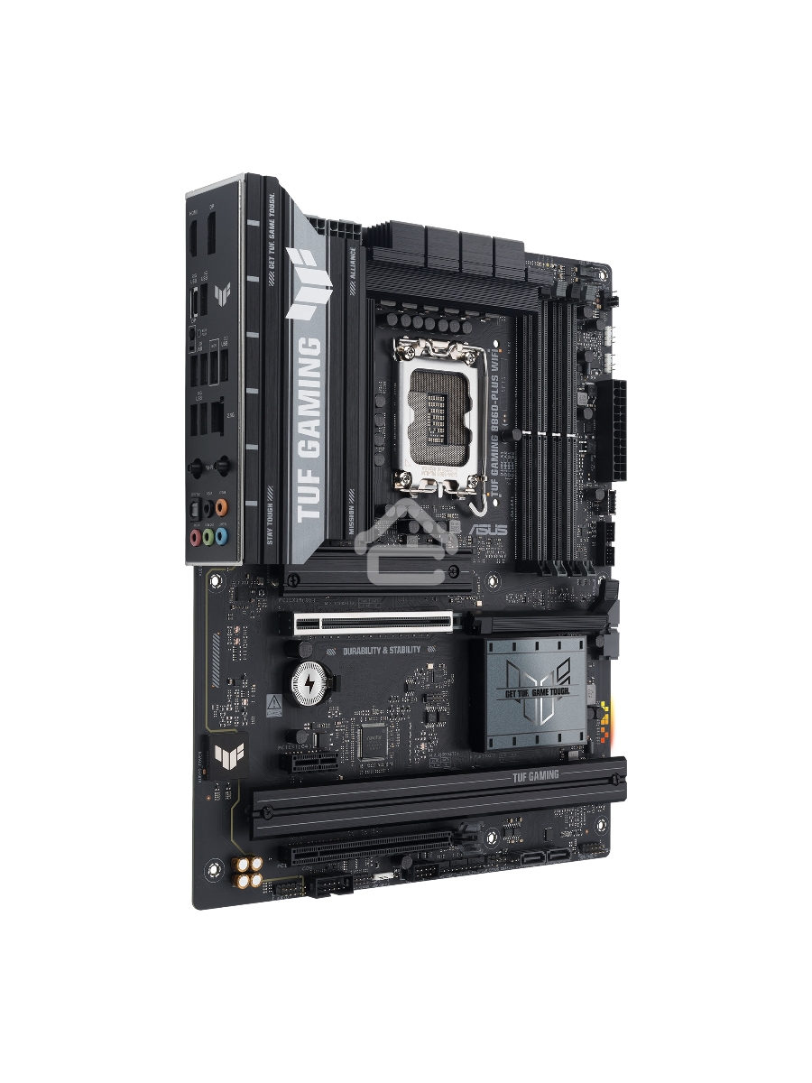 Материнская плата ASUS TUF GAMING B860-PLUS WIFI, LGA 1851, Intel B860, 4xDDR5, 4xSATA, 3xM.2, 1xPCIe 5.0 x16, 1xPCIe 4.0 x16, 1xDP, 1xHDMI, 1x 2.5Gb LAN, 1xUSB 20Gbps, 2xUSB 10Gbps, 3xUSB 5Gbps, 2xUSB 2.0, 5x3.5 мм, 7.1, ATX