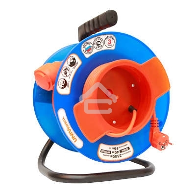 Удлинитель на катушке 1х30 м без заземл. 10А IP44 У10-028 термо ПВС 2х0.75 вын. роз. UNIVersal 9633262