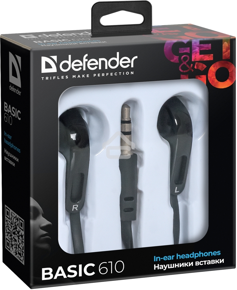Наушники Defender Basic-610 кабель 1,1 м черный