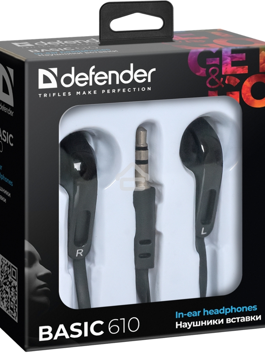 Наушники Defender Basic-610 кабель 1,1 м черный