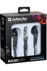 Наушники Defender Basic-610 кабель 1,1 м черный