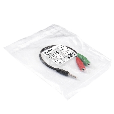 Кабель аудио Exegate EX284944RUS EX-CCA-417-0.2 (3.5мм Jack M 4pin/3.5мм Jack F Stereo+ 3.5мм Jack F микрофон, 0,2м)