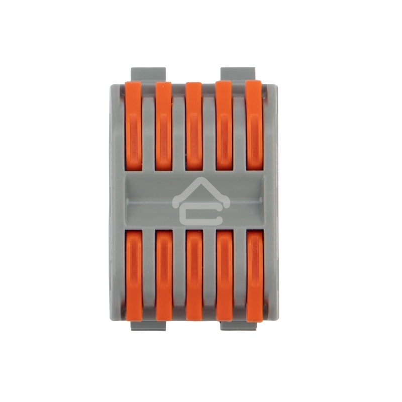 Клемма соединительная многоразовая проходная 5-полюсная, серая (0,08-4 мм²) с креплением на DIN-рейку (20 шт./уп.) Rexant