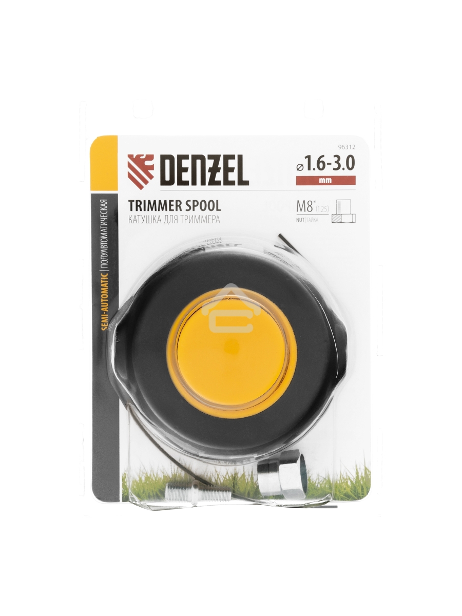Катушка Denzel 96312  универ. триммер. гайка м8 гайка м10 винт м8-м10 лев. резьба шаг 1.25мм