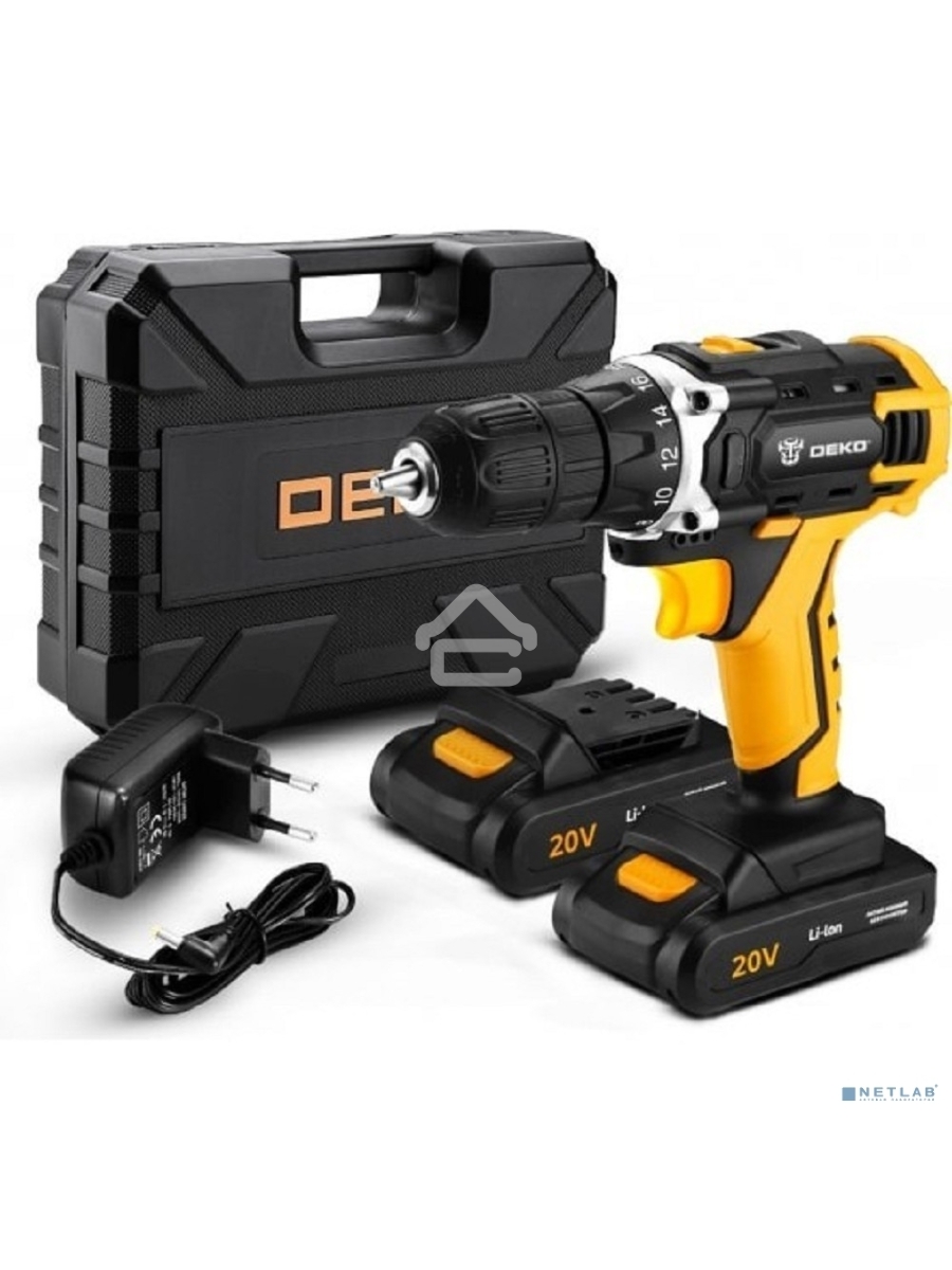 Дрель-шуруповерт Deko DKCD20FU-Li 063-4093, Аккумуляторная, 20 В, Кейс