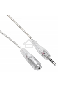 Кабель-удлинитель аудио Buro Jack/Plug 3.5mm (f) 1м. прозрачный