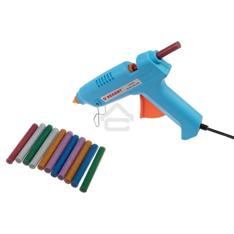 Клеевые стержни Rexant, Ø11 мм, 100 мм, цветные с блестками, 12 шт., блистер