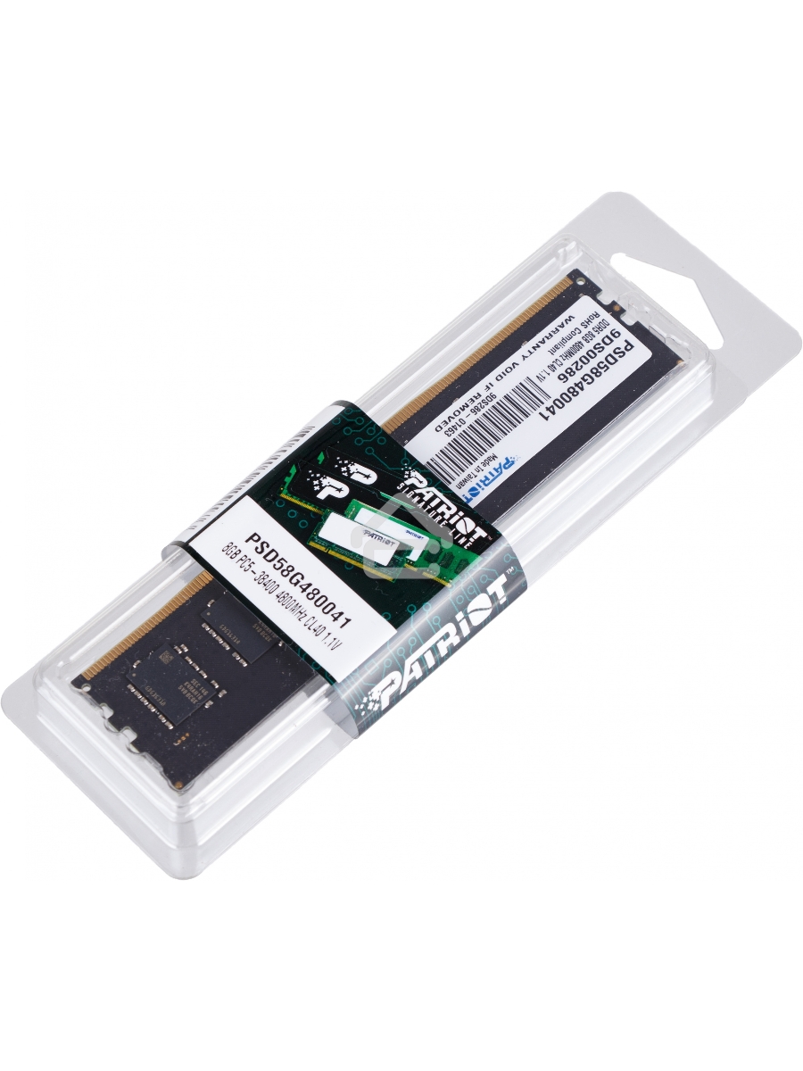 Оперативная память Patriot Signature, DDR5, 8GB (1x8 GB), 4800 MHz, CL40, DIMM