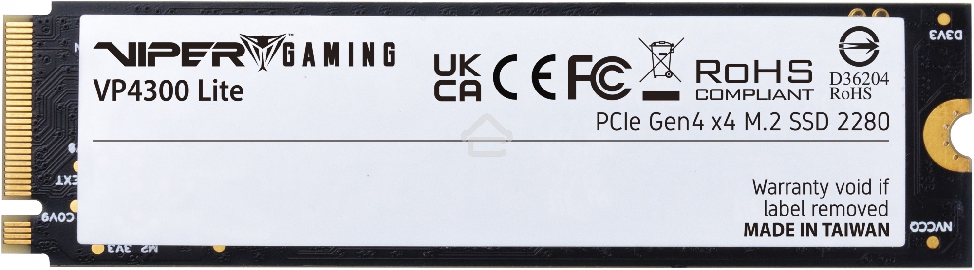 Накопитель SSD Patriot Viper VP4300 Lite, 1Tb, PCIe 4.0 x4, M.2 2280, NVMe, R/W 7400/6400, с радиатором