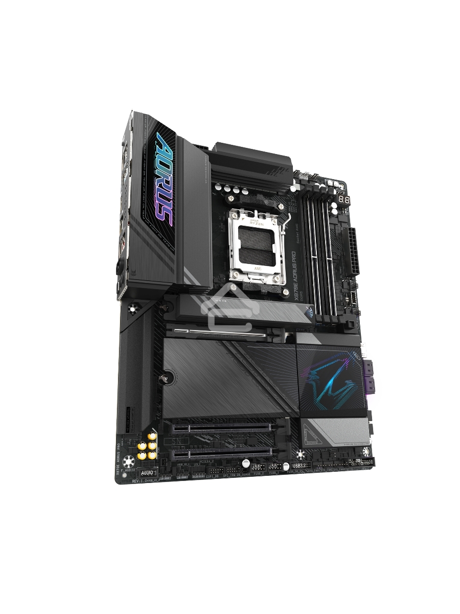 Материнская плата Gigabyte X870E AORUS PRO, AM5, AMD X870E, 4xDDR5, 4xSATA, 4xM.2, 1xPCI-E 5.0 x16, 1xPCI-E 4.0 x4, 1xPCI-E 3.0 x4, 1xHDMI, 1xUSB-C (DP), 1x 2.5Gb LAN, 2xUSB-A 2.0, 4xUSB-A 3.2 Gen 1, 3xUSB-A 3.2 Gen 2, 2xUSB-C 3.2 Gen 2 (USB4), 2x3.5 мм, 
