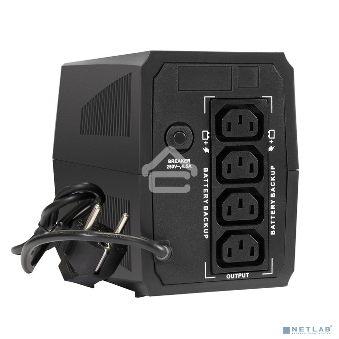 Источник бесперебойного питания ExeGate Power Back BNB-500.LED.4C13 <500VA/300W, LED, 4*C13, Black>