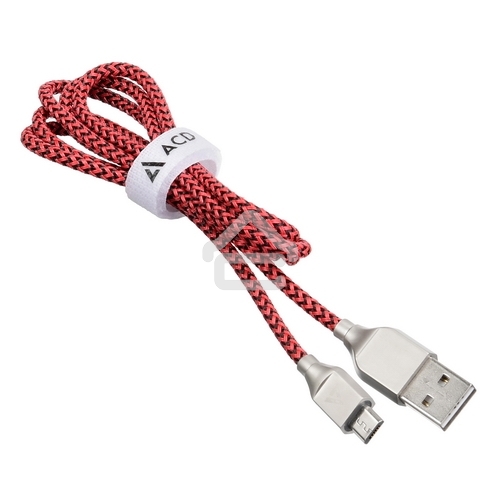 Кабель USB ACD-Titan MicroUSB - USB-A Нейлон, 1м, красно-черный