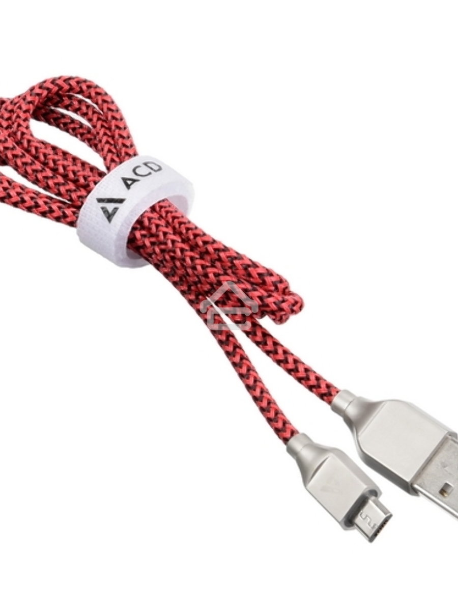 Кабель USB ACD-Titan MicroUSB ~ USB-A Нейлон, 1м, красно-черный (ACD-U927-M1R)