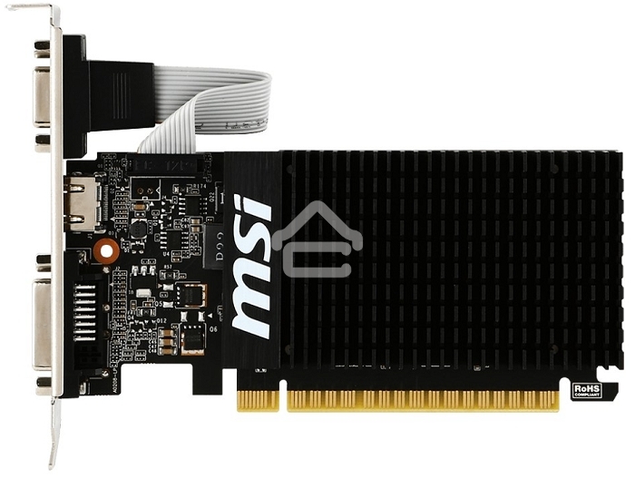 Видеокарта MSI PCI-E GT 710 2GD3H LP nVidia GeForce GT 710 2048Mb 64bit DDR3 954/1600 DVIx1/HDMIx1/CRTx1/HDCP Ret low profile